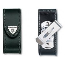 Чехол из нат.кожи Victorinox Leather Belt Pouch черный с застежкой на липучке